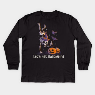 Let’s get Halloweird Funny Spooky Skull Gift for Halloween Kids Long Sleeve T-Shirt